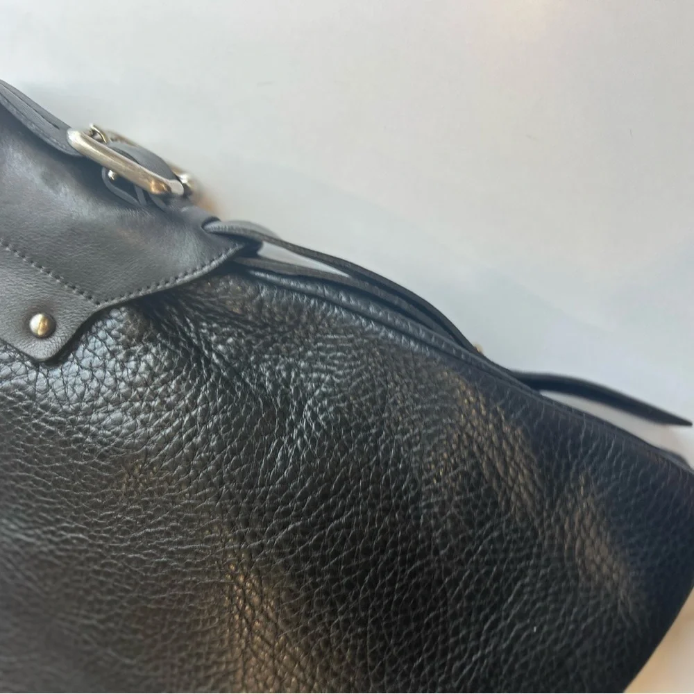 DKNY silver ring Leather black Handbag